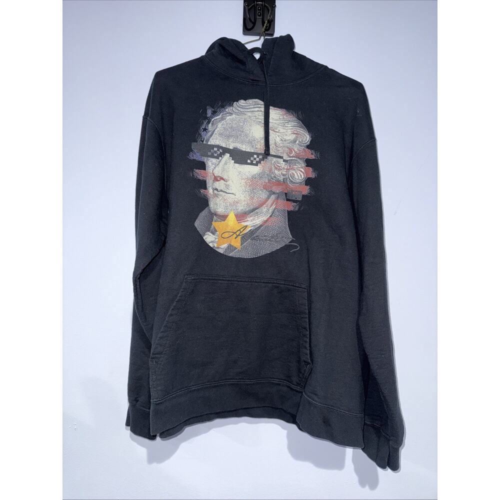 Alexander Hamilton 8-bit Sunglasses Artist Hoodie - Black XL (HTF)
